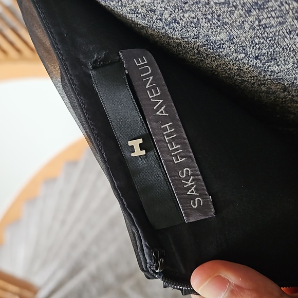 Saks Fifth Avenue black pleated gown - Picture 5 of 8